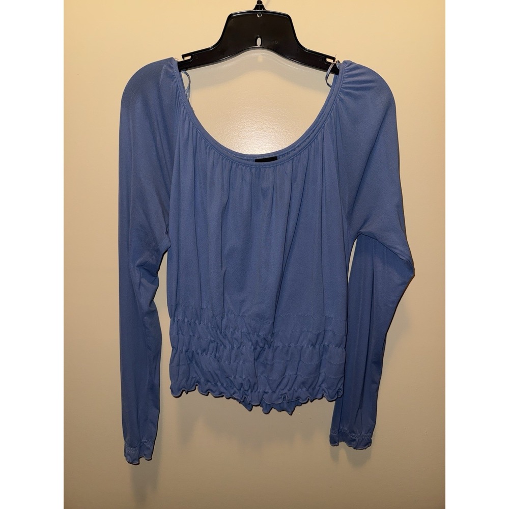 INC Blue Size L Blouse Top Long Sleeve